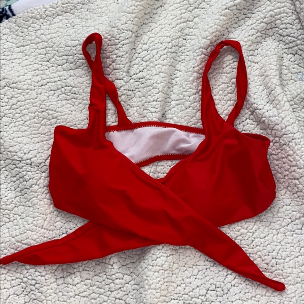 BRAND NEW ZAFUL red wrap bikini top